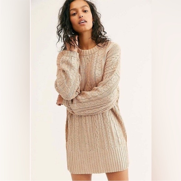 #92. NWT Free People Good as Gold sweater dress - Picture 2 of 9